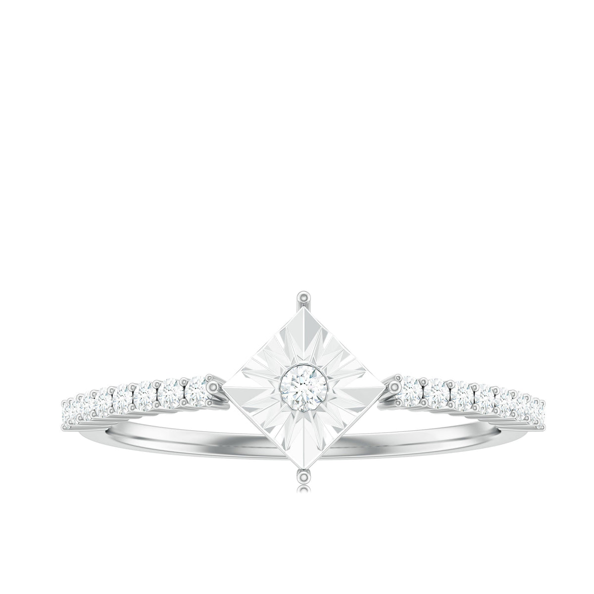 Genuine Diamond Promise Ring in Illusion Setting