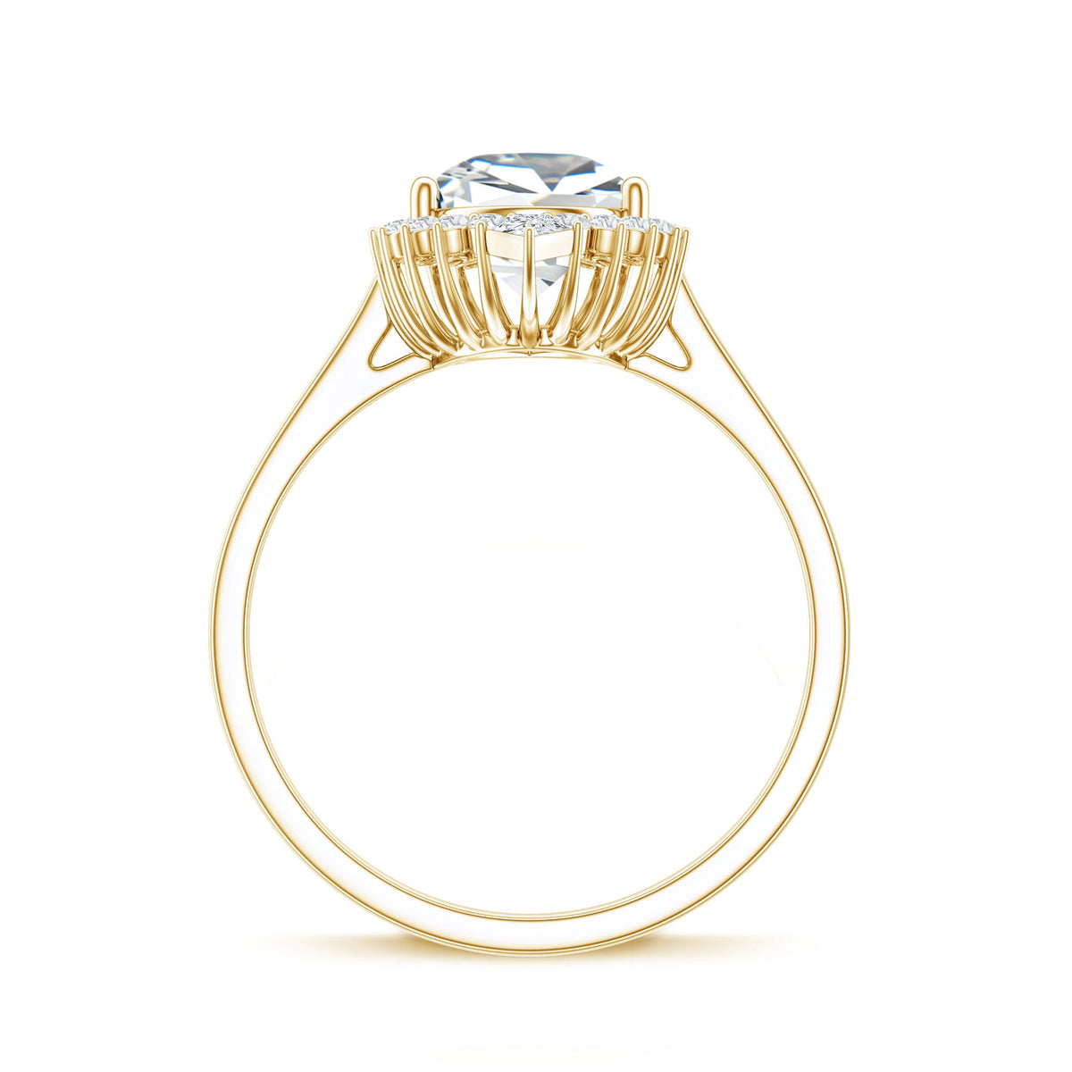 Pear Shape Moissanite Huge Engagement Ring with Halo