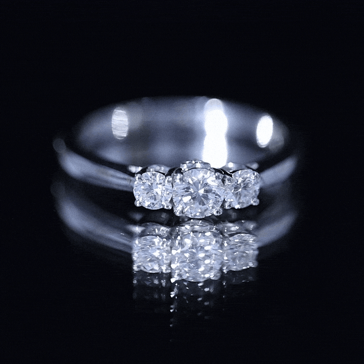 Lab Grown Diamond Minimal 3 Stone Engagement Ring