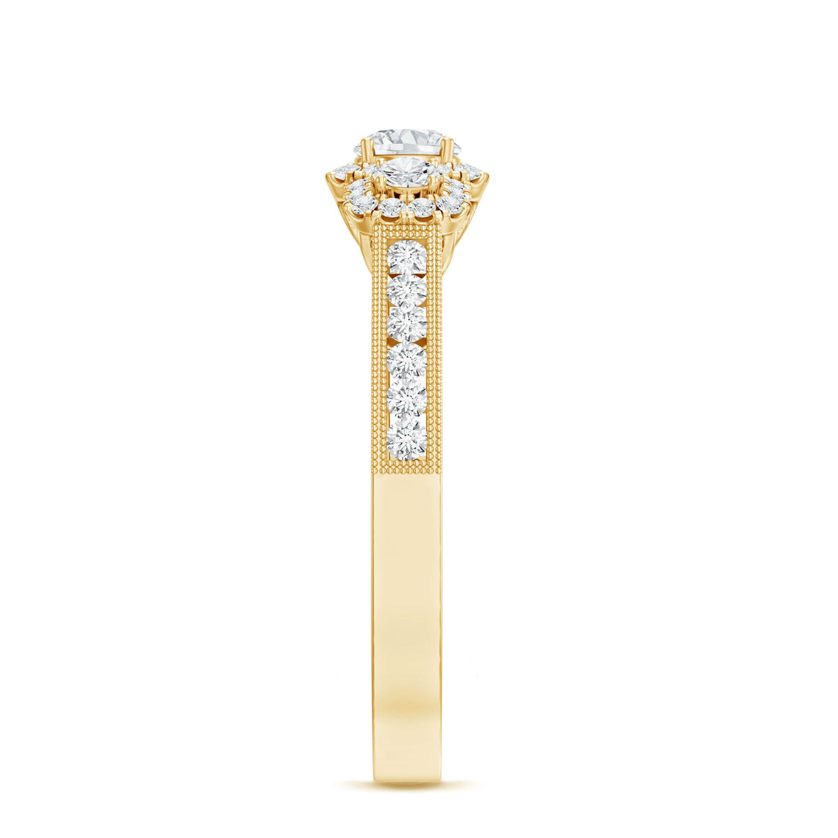 Certified Lab Grown Diamond Three Stone Engagement Ring