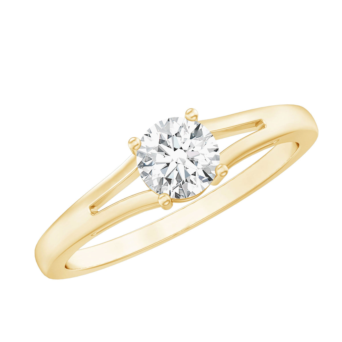 Lab Grown Diamond 5 MM Solitaire Promise Ring With Split Shank