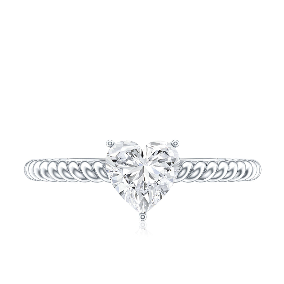 Certified 0.5 Carat Heart Lab Grown Diamond Solitaire Promise Ring