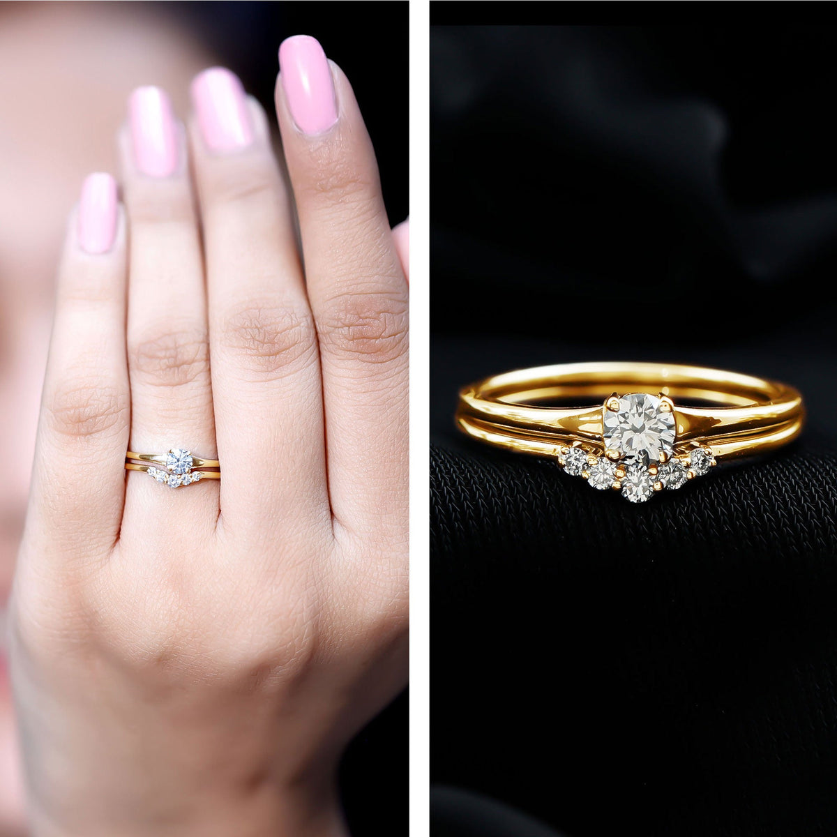 Lab Grown Diamond Minimal Engagement Ring With Enhancer