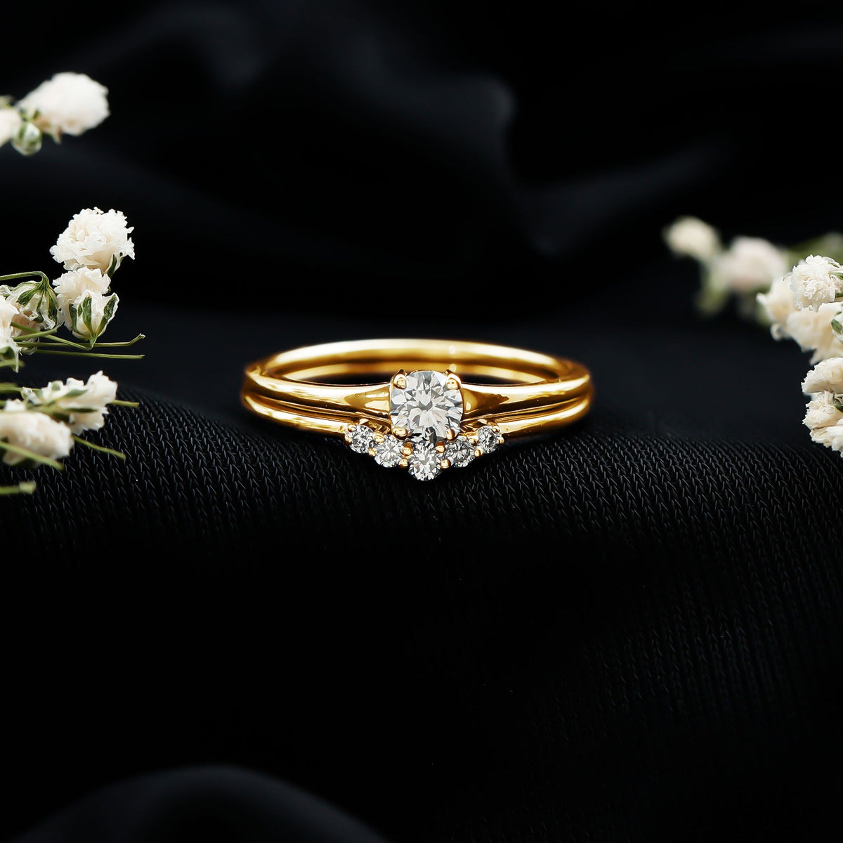 Lab Grown Diamond Minimal Engagement Ring With Enhancer