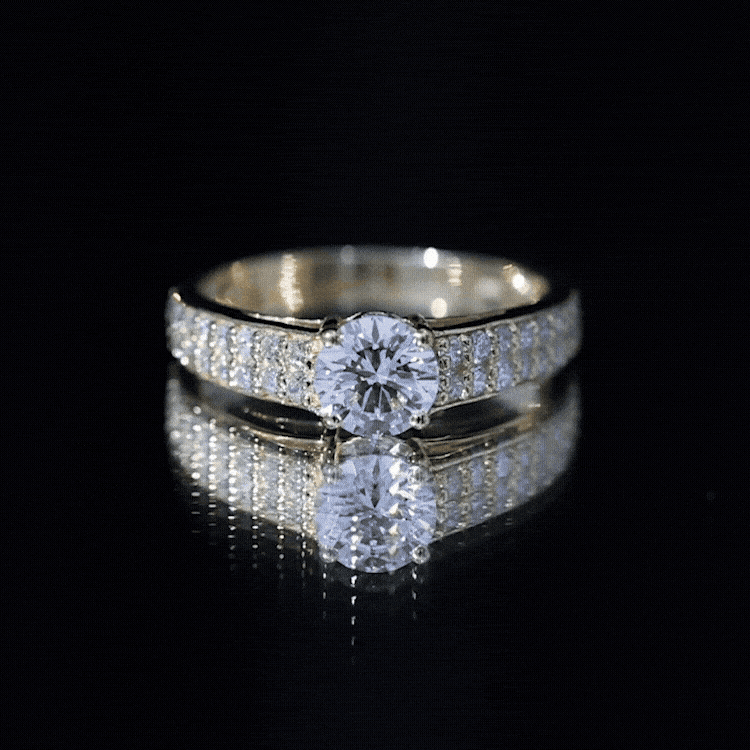 Certified 0.9 Carat Lab Grown Diamond Engagement Ring With Side Stones