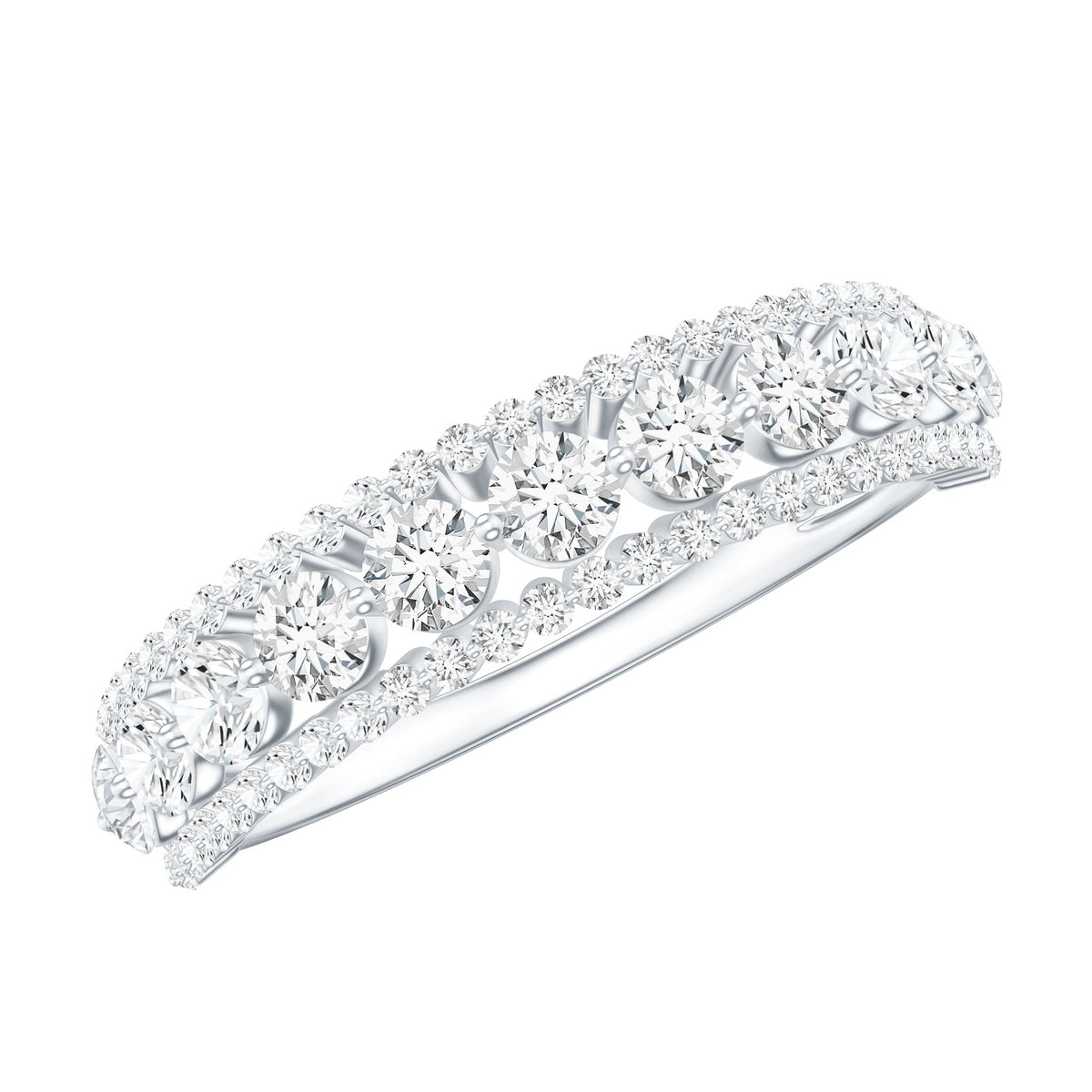 Classic Lab Grown Diamond Half Eternity Wedding Band for Women