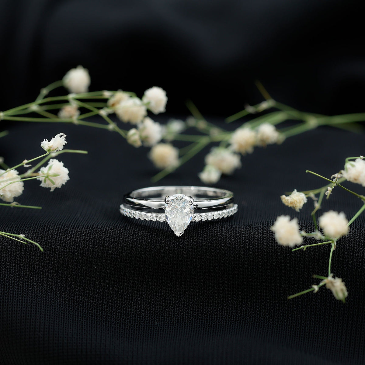 Lab Grown Diamond Pear Shaped Solitaire Engagement Ring