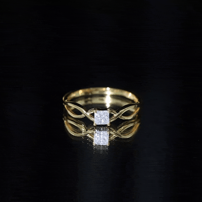 Certified Lab Princess Cut Diamond Infinity Promise Ring