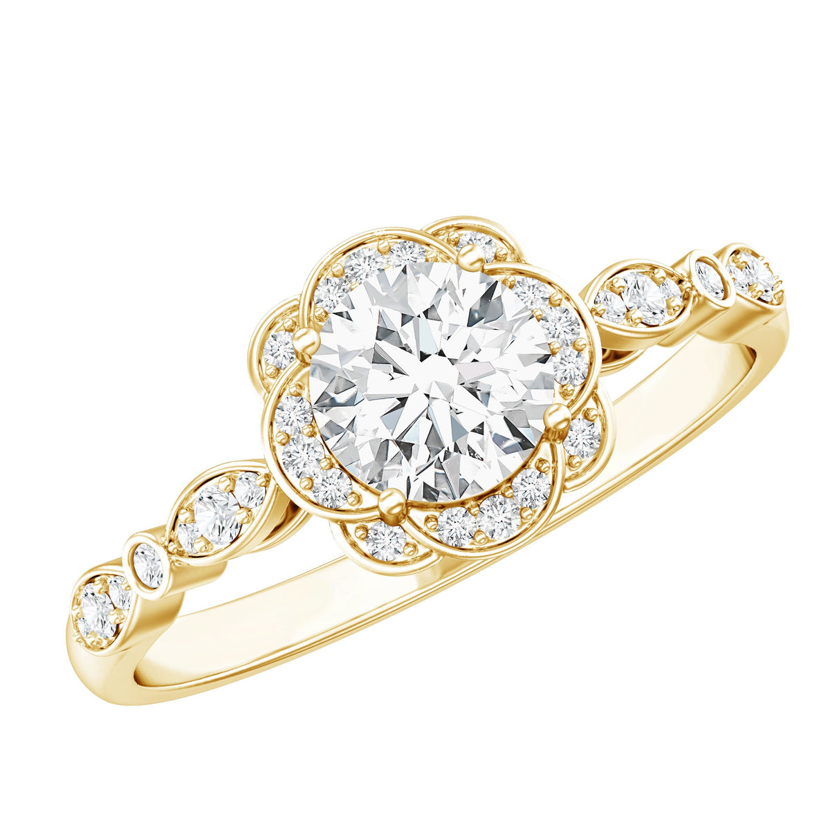 Certified Lab Grown 0.9 Carat Diamond Nature Engagement Ring