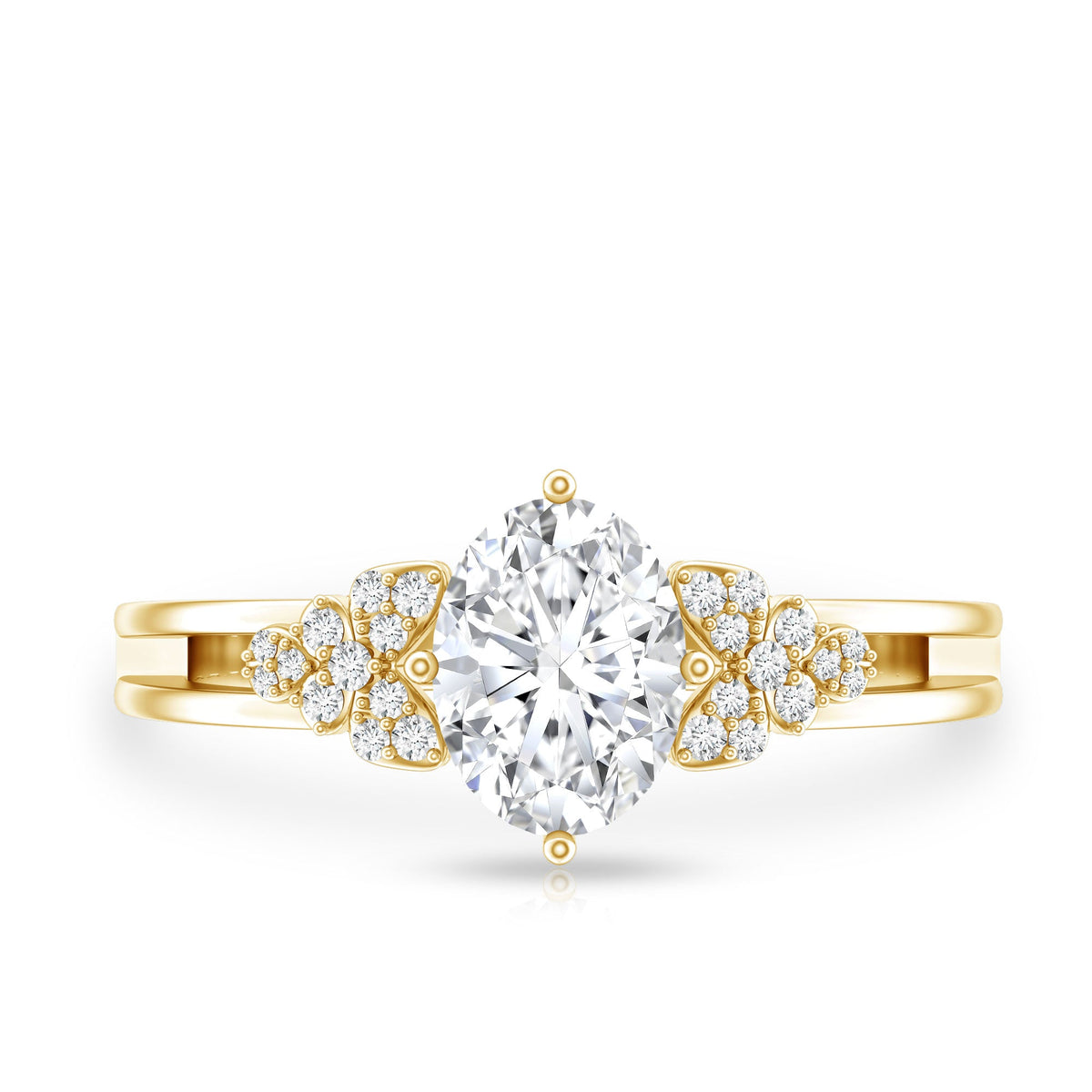 Certified 1.2 Carat Lab Grown Oval Diamond Designer Engagement Ring