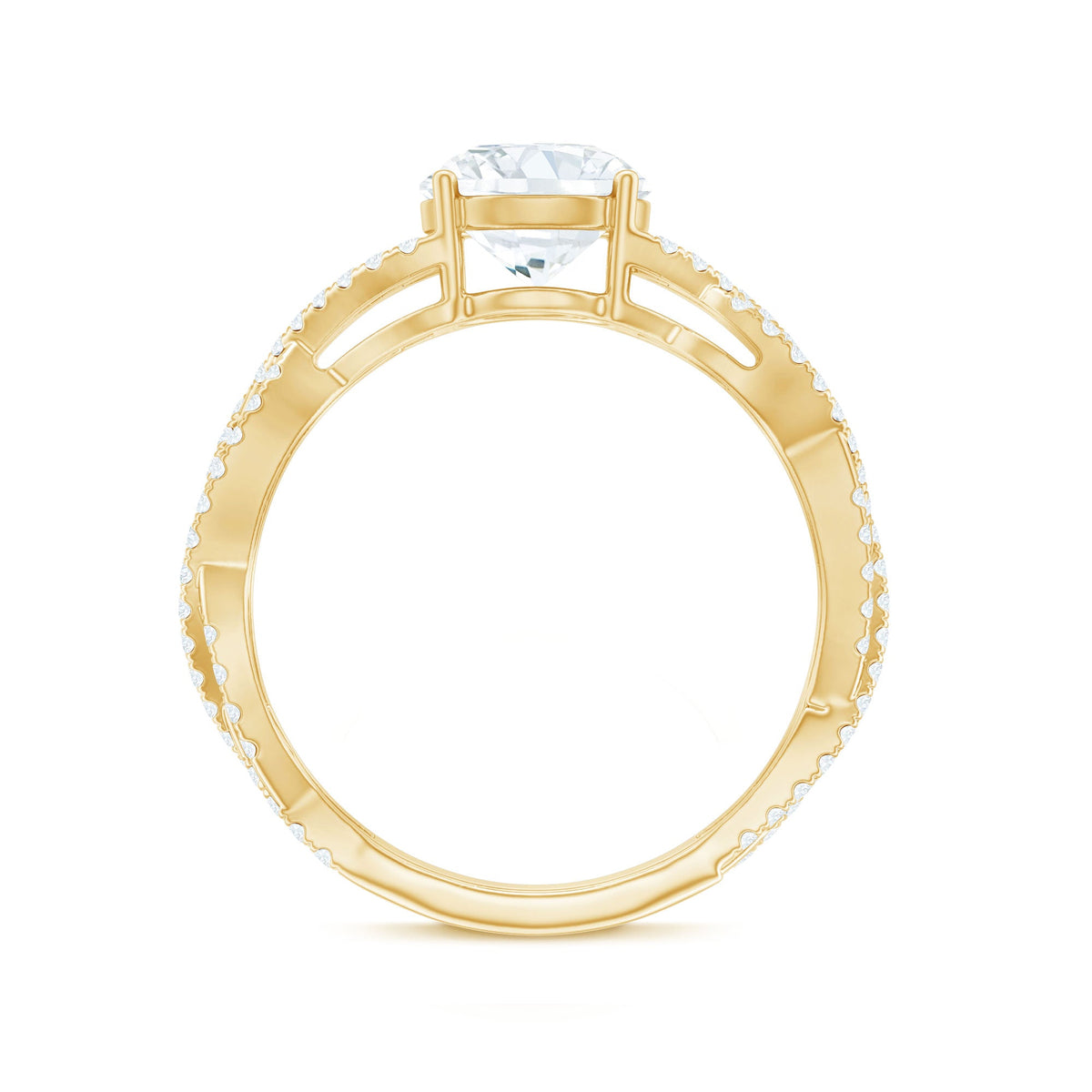 Lab Grown Diamond 2 Carat Round Engagement Ring With Infinity Twist