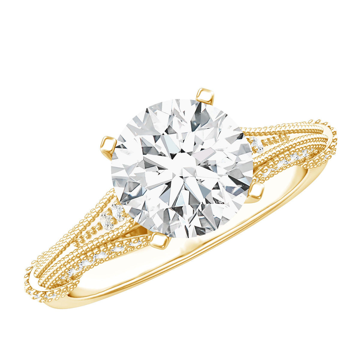 2 Carat Lab Grown Diamond Art Deco Solitaire Engagement Ring