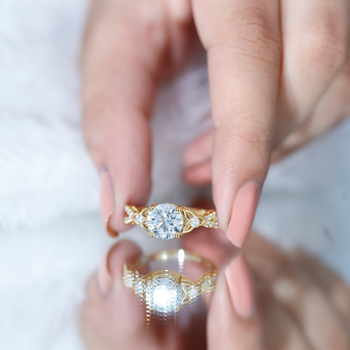 2 Carat Lab Grown Diamond Twisted Vine Engagement Ring