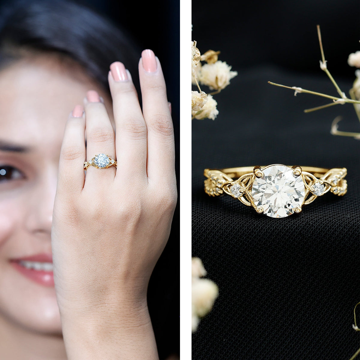 2 Carat Lab Grown Diamond Twisted Vine Engagement Ring