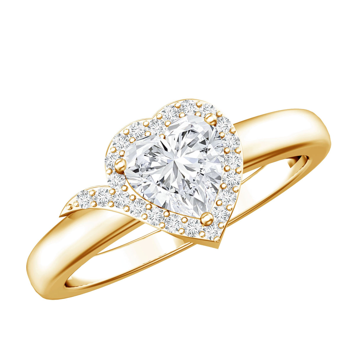 Certified Heart Shape Lab Grown Diamond Engagement Ring