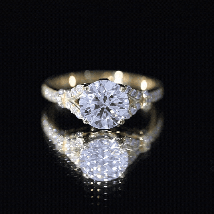 Certified 2Ct Lab Grown Diamond Split Shank Engagement Ring
