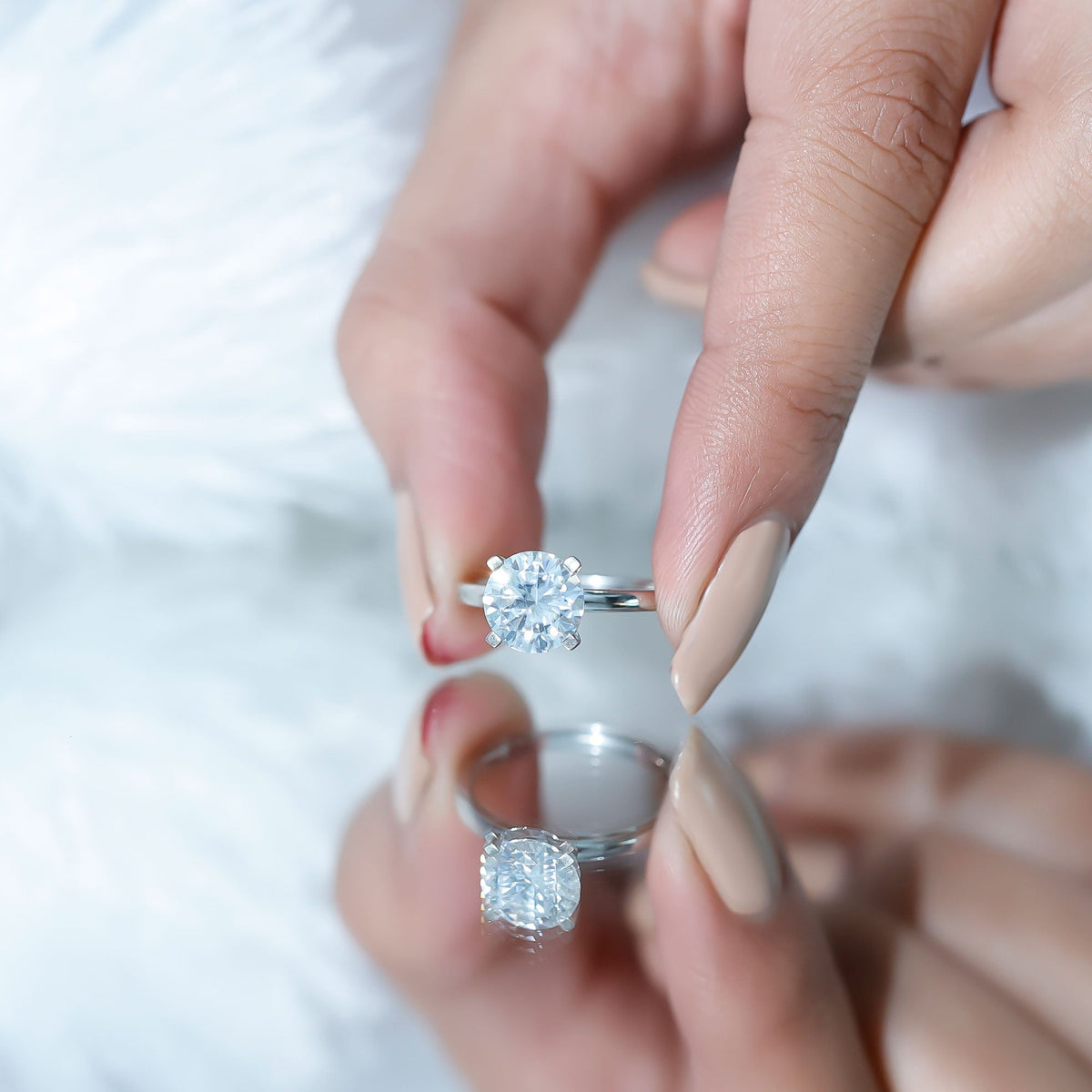 2 Carat Lab Grown Diamond Classic Engagement Ring in Silver
