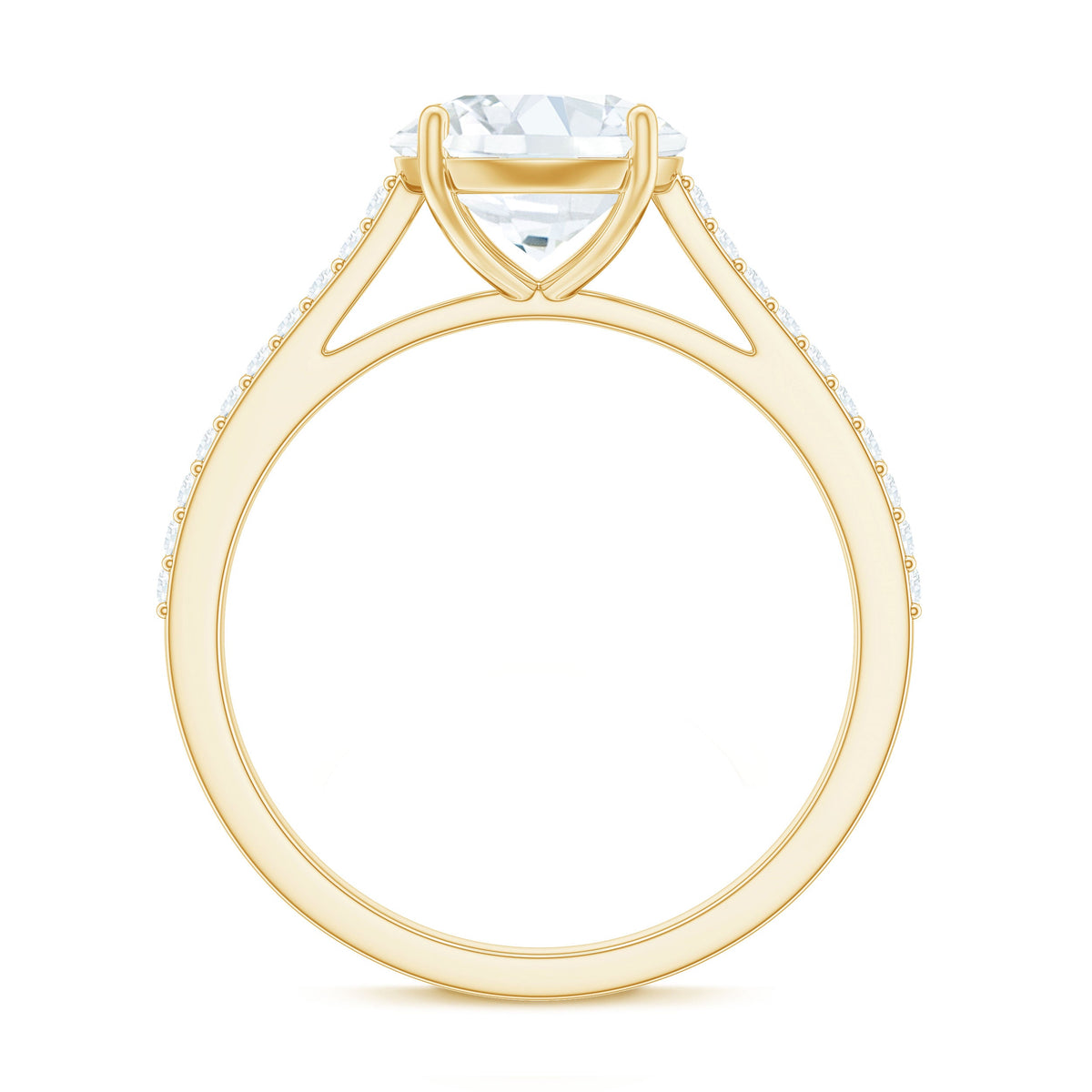 Solitaire Lab Grown Diamond Ring with Side Stones for Women