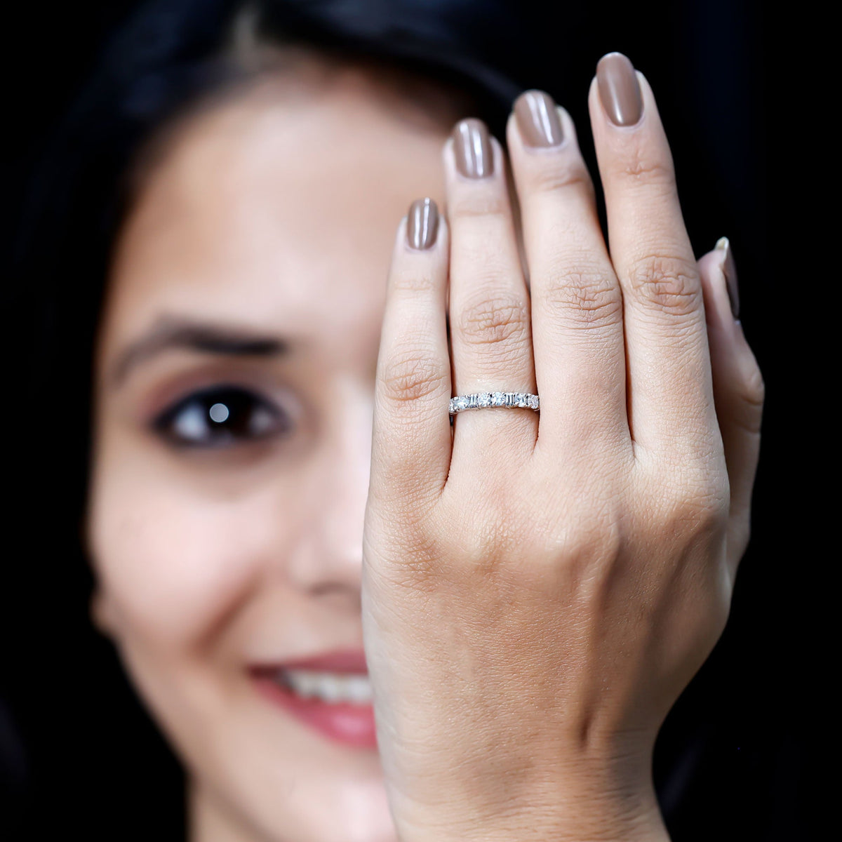 Lab Created Diamond Full Eternity Band Ring for Women
