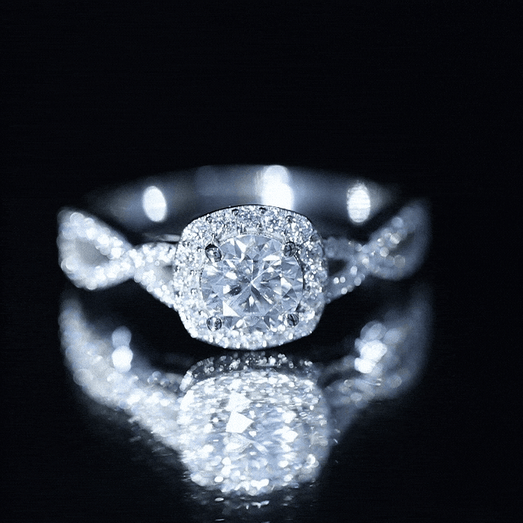 Classic Lab Grown Diamond Criss Cross Engagement Ring