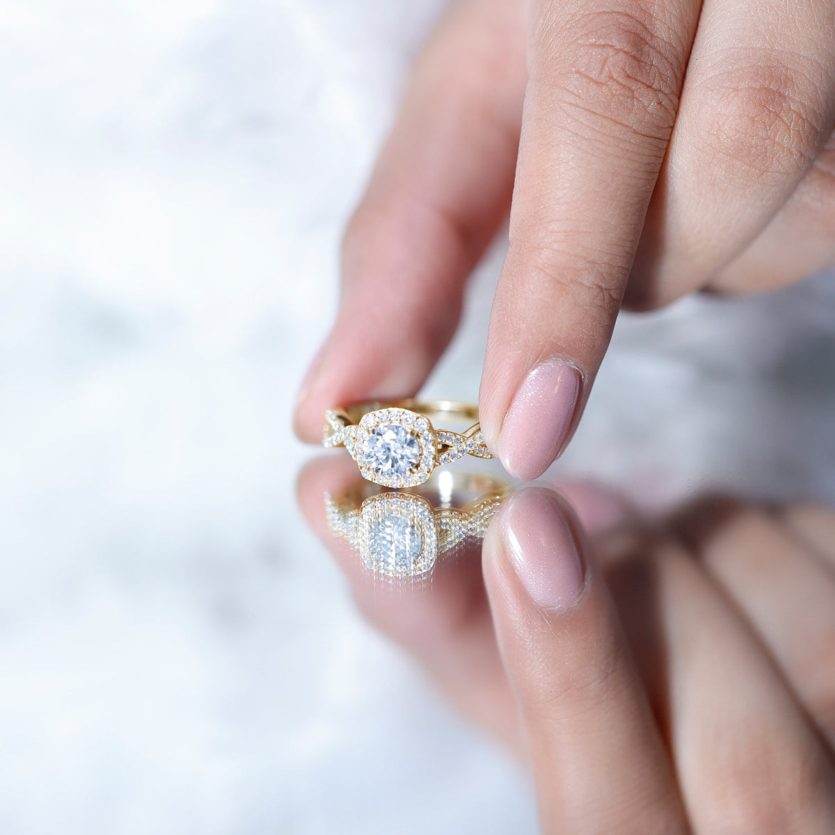 Classic Lab Grown Diamond Criss Cross Engagement Ring