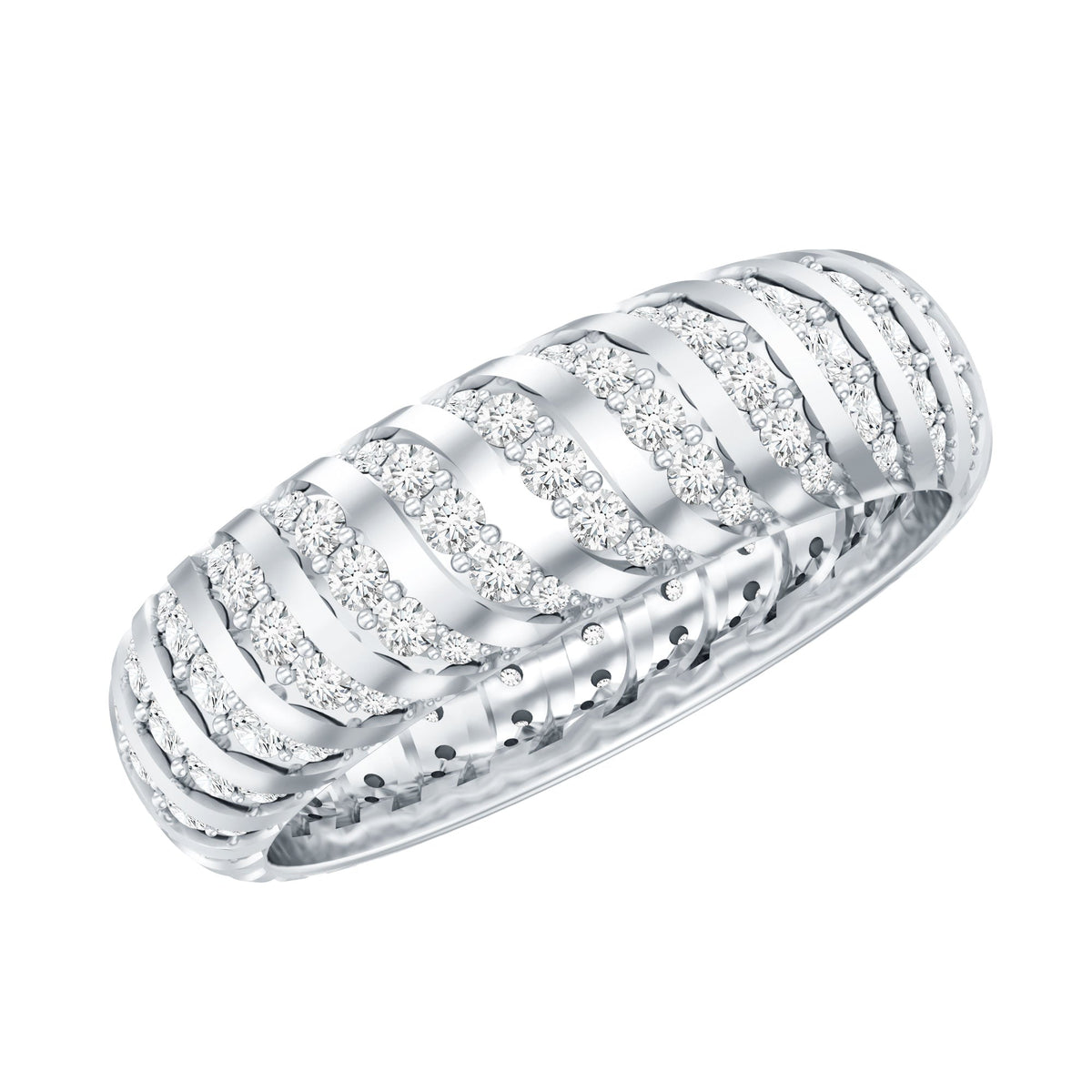 Certified Lab Grown Diamond Wide Wedding Band for Women
