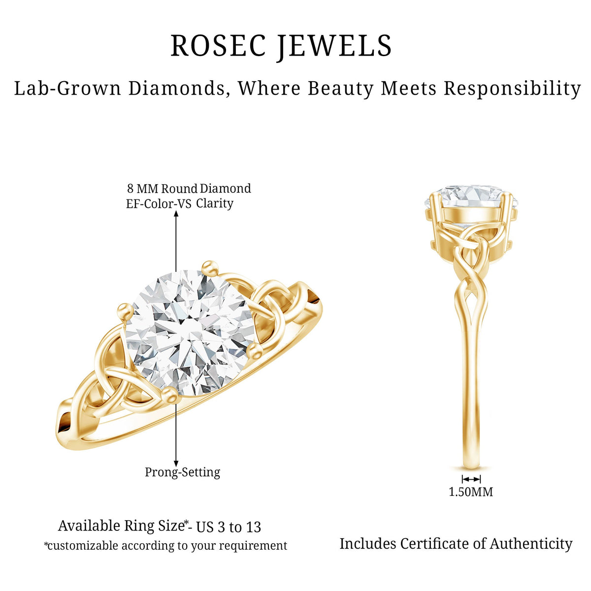 Lab Created 2 Carat Diamond Celtic Knot Engagement Ring