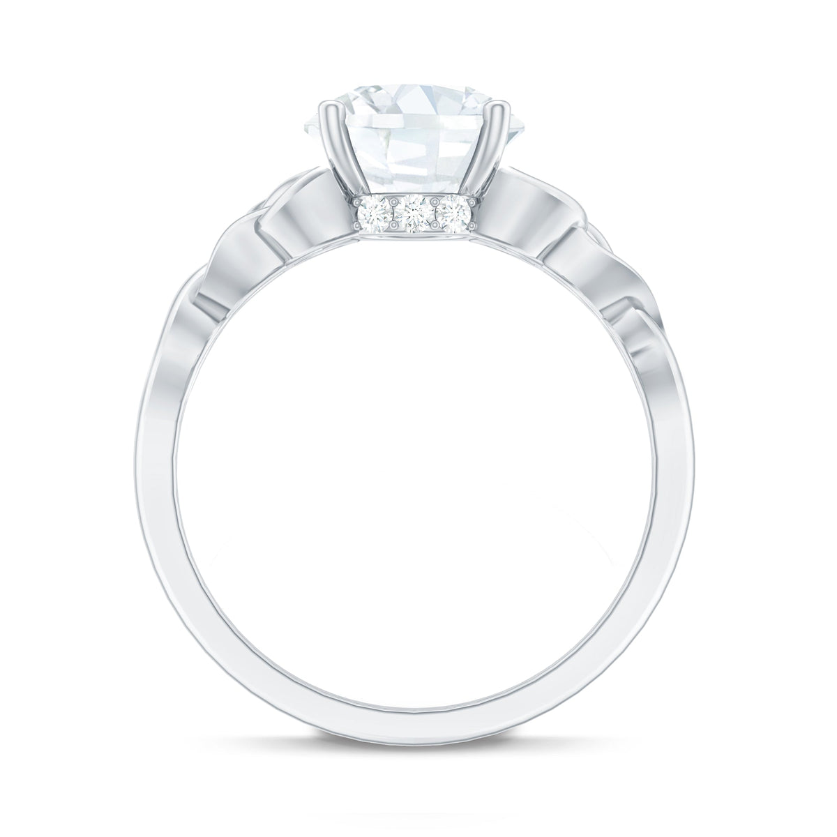 Certified Celtic Knot Lab Grown Diamond Round Engagement Ring