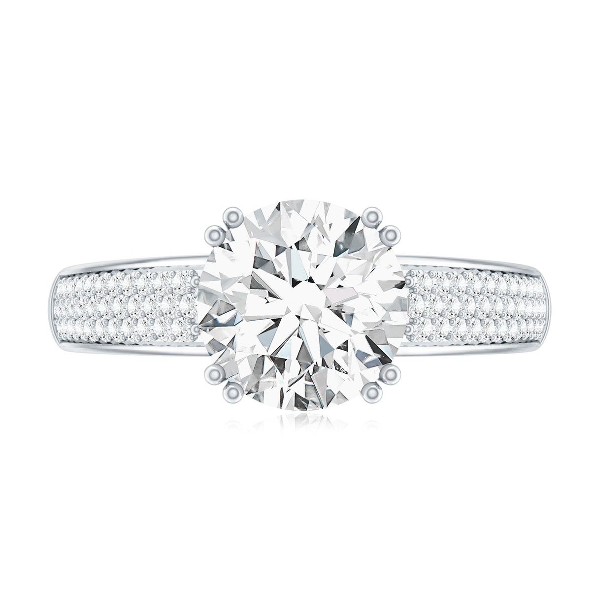 Lab Grown Diamond Engagement Ring With Double Prongs