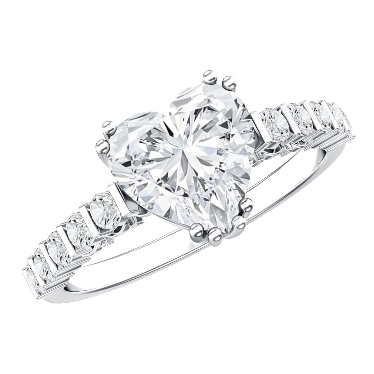 Certified 2 Carat Lab Grown Diamond Heart Engagement Ring for Her