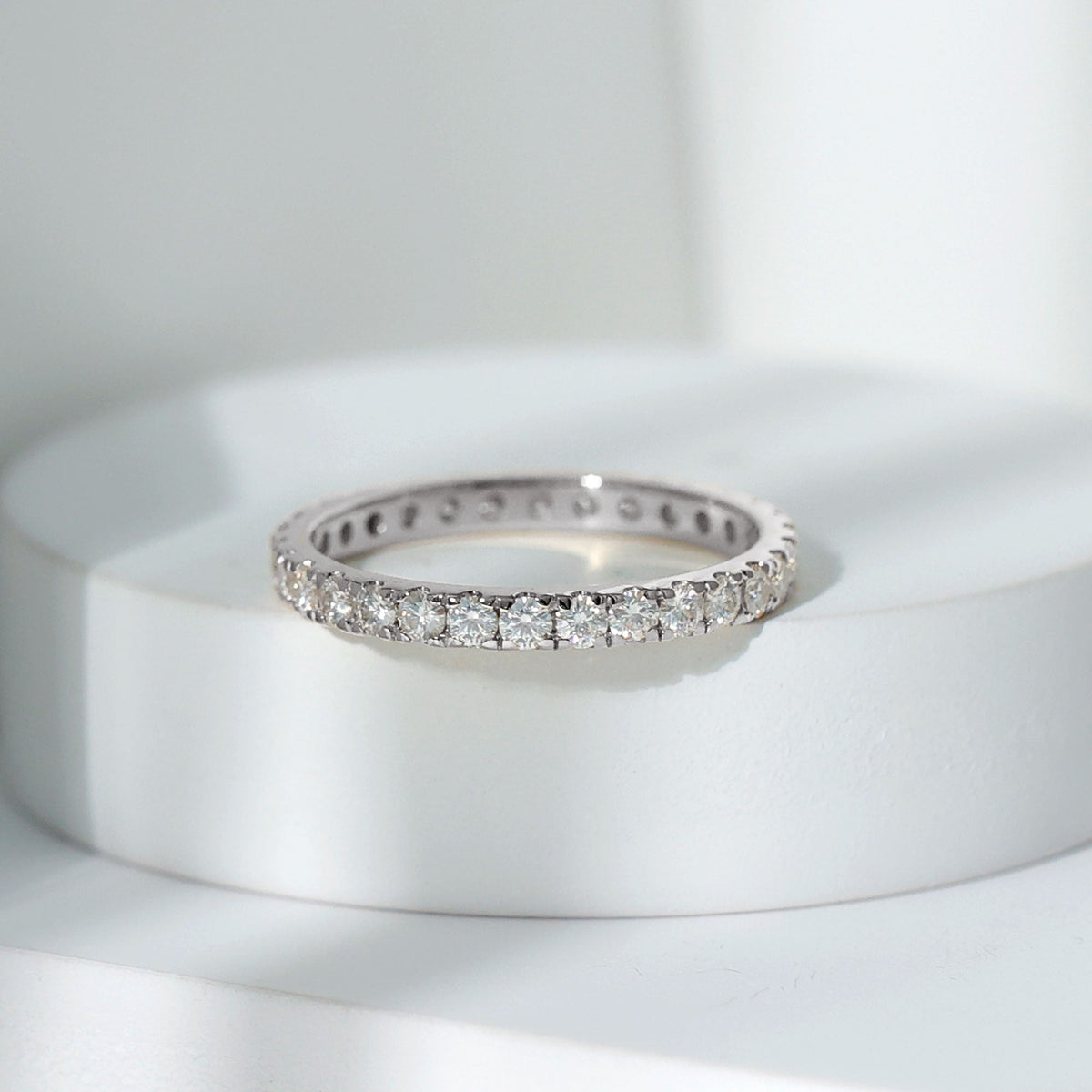 Round Cut Lab Grown Diamond Stackable Eternity Ring