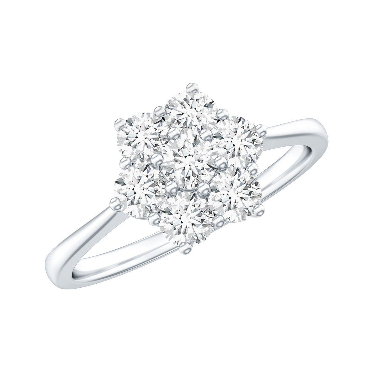 Flower Cluster Lab Grown Diamond Engagement Ring