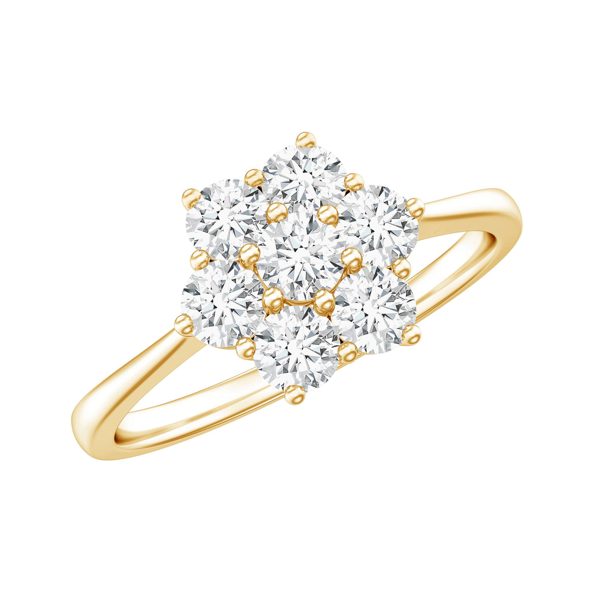 Flower Cluster Lab Grown Diamond Engagement Ring