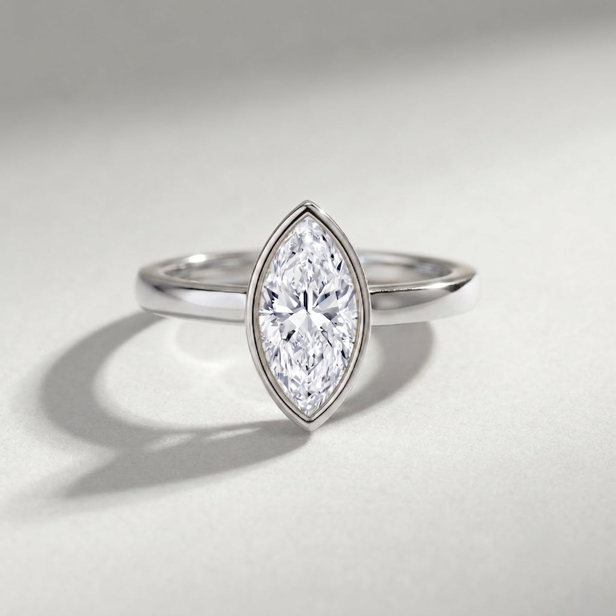 IGI Certified 3 Carat Solitaire Lab Grown Diamond Marquise Cut Engagement Ring
