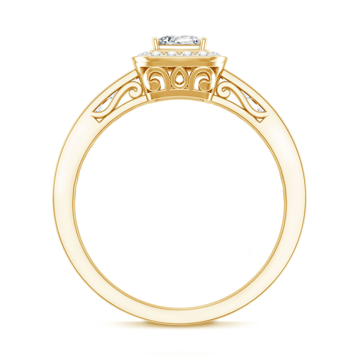 Lab Grown Diamond Princess Cut Engagement Ring with Halo
