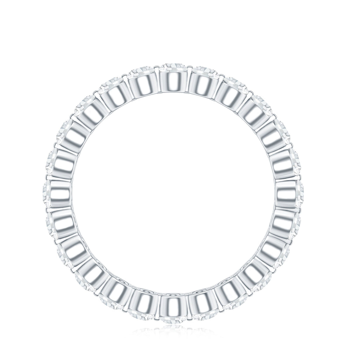 Certified Round Cut Moissanite Eternity Band Ring