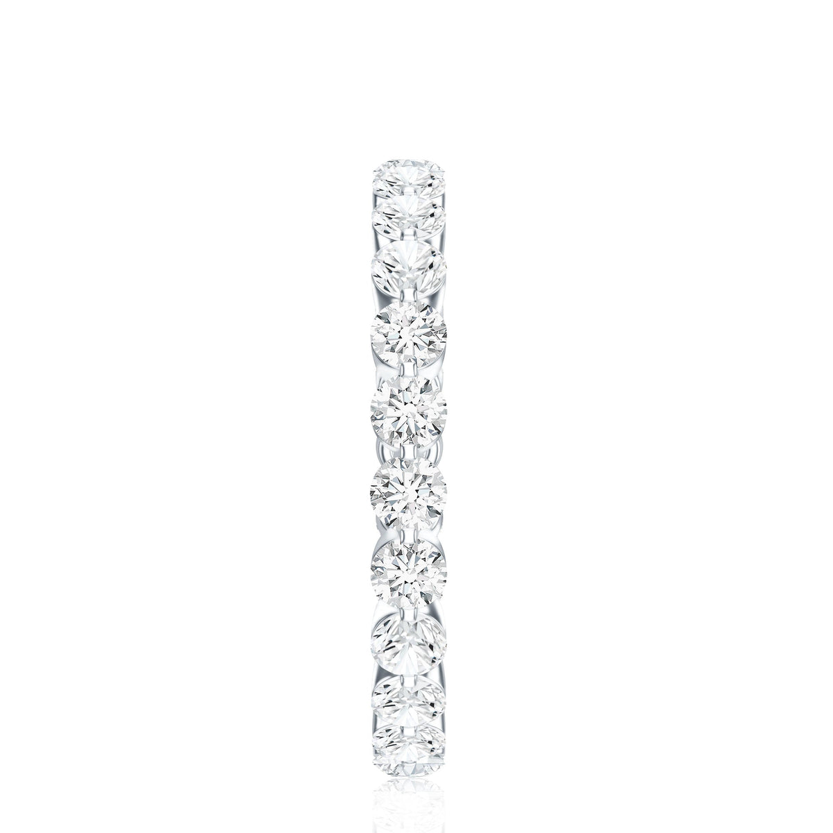 Certified Round Cut Moissanite Eternity Band Ring