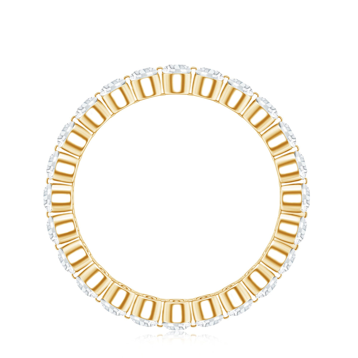 Certified Round Cut Moissanite Eternity Band Ring