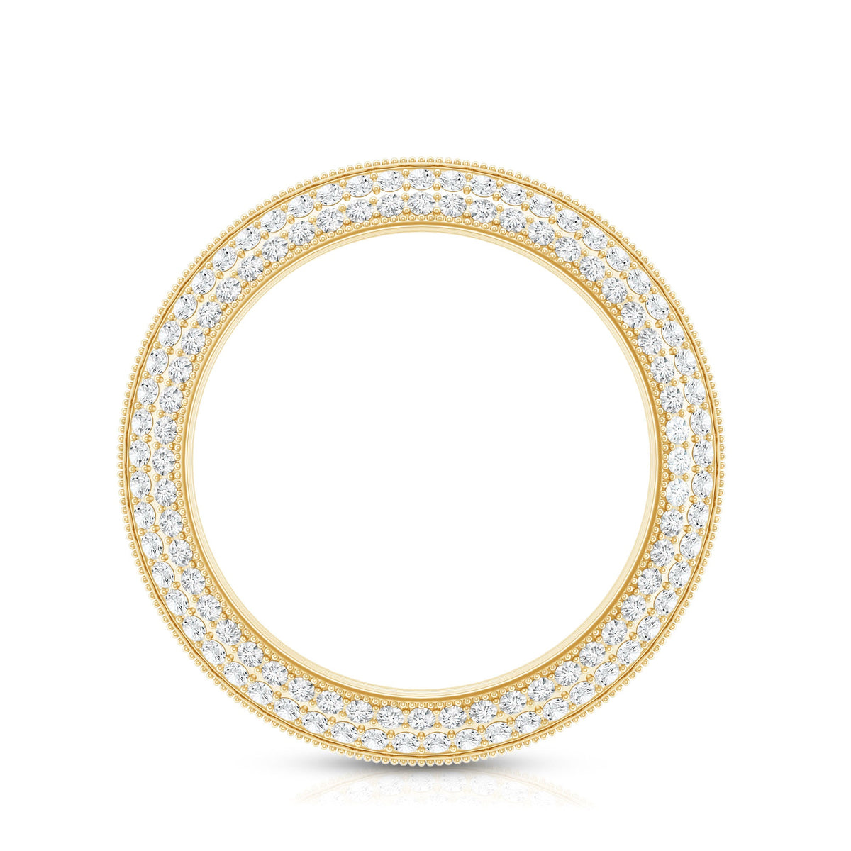 Pave Set Moissanite Eternity Band with Milgrain Detailing