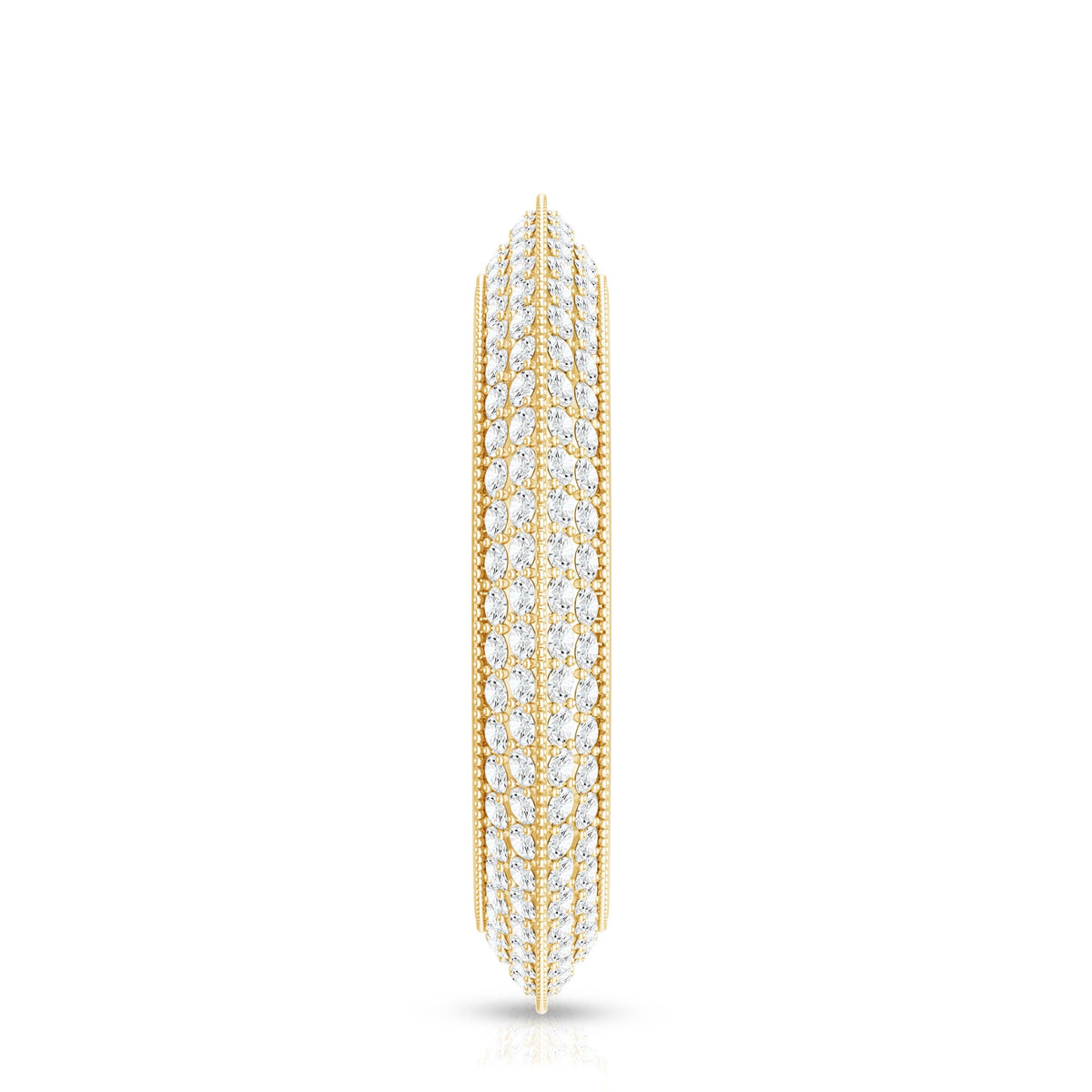 Pave Set Moissanite Eternity Band with Milgrain Detailing