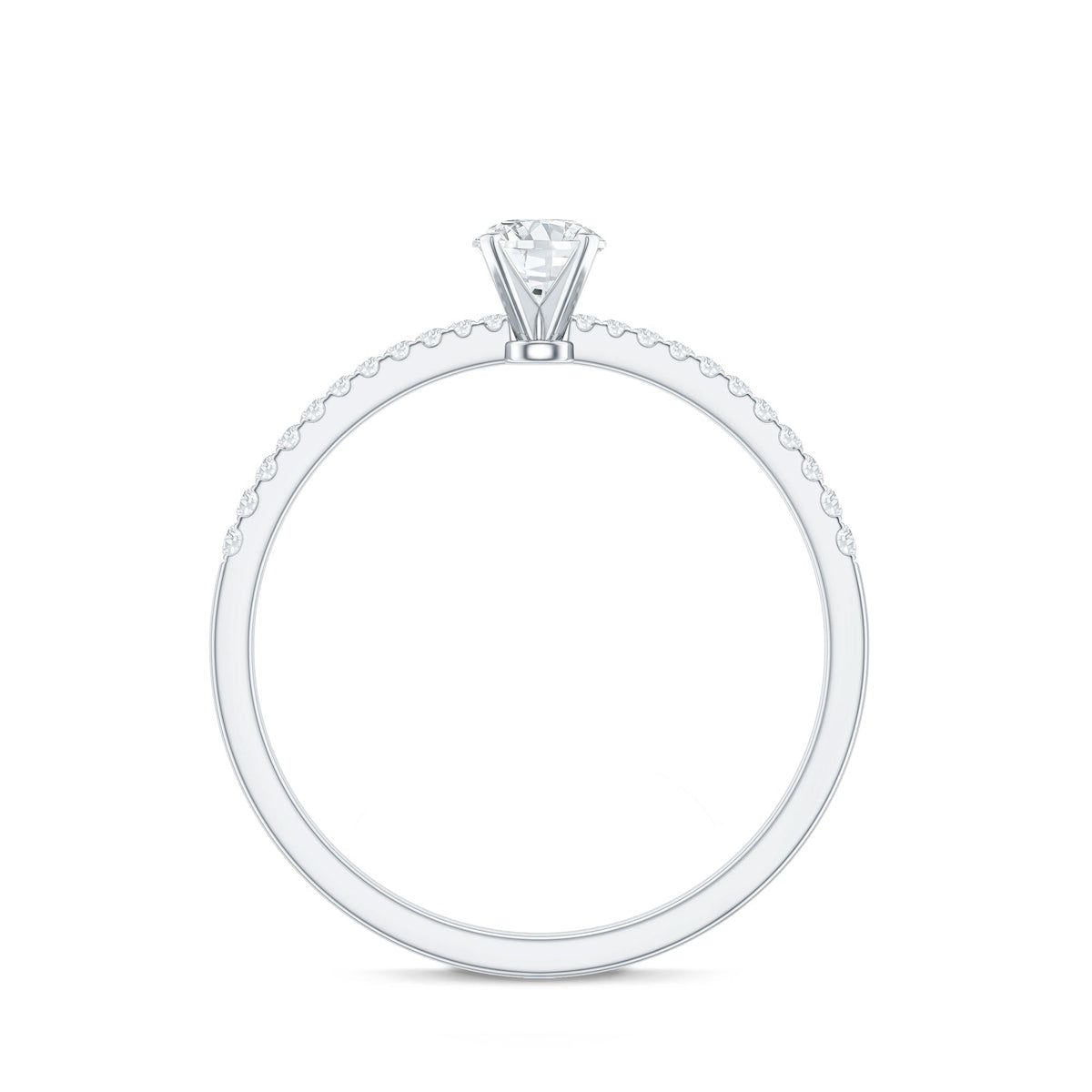 Certified 0.5 Carat Round Moissanite Solitaire Promise Ring