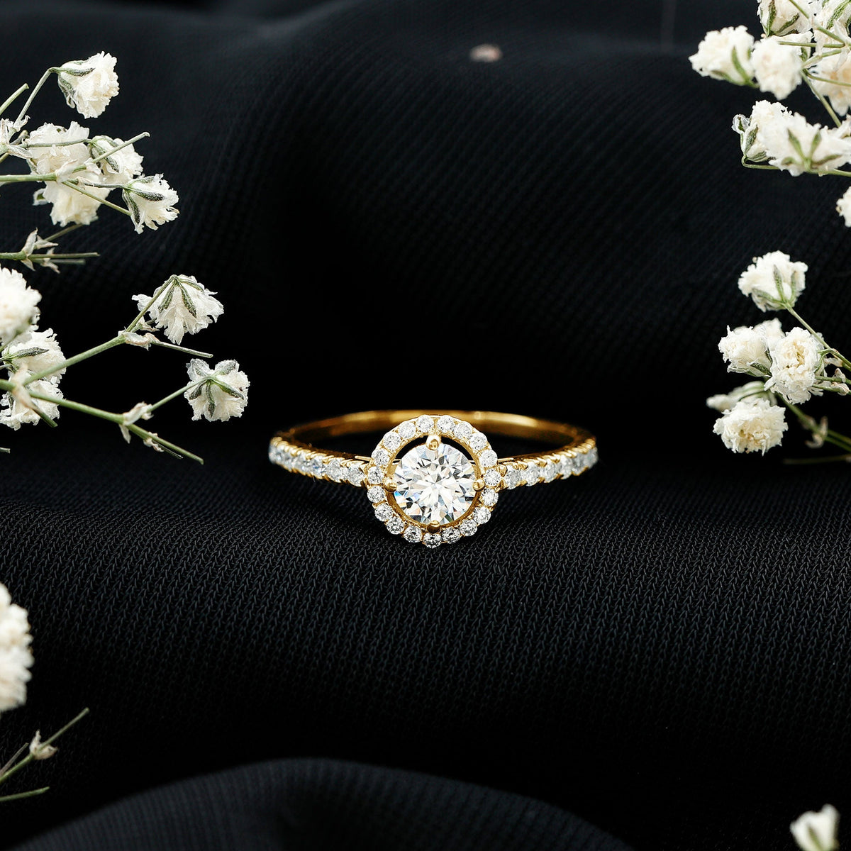 Brilliant Cut Moissanite Promise Ring With Certificate