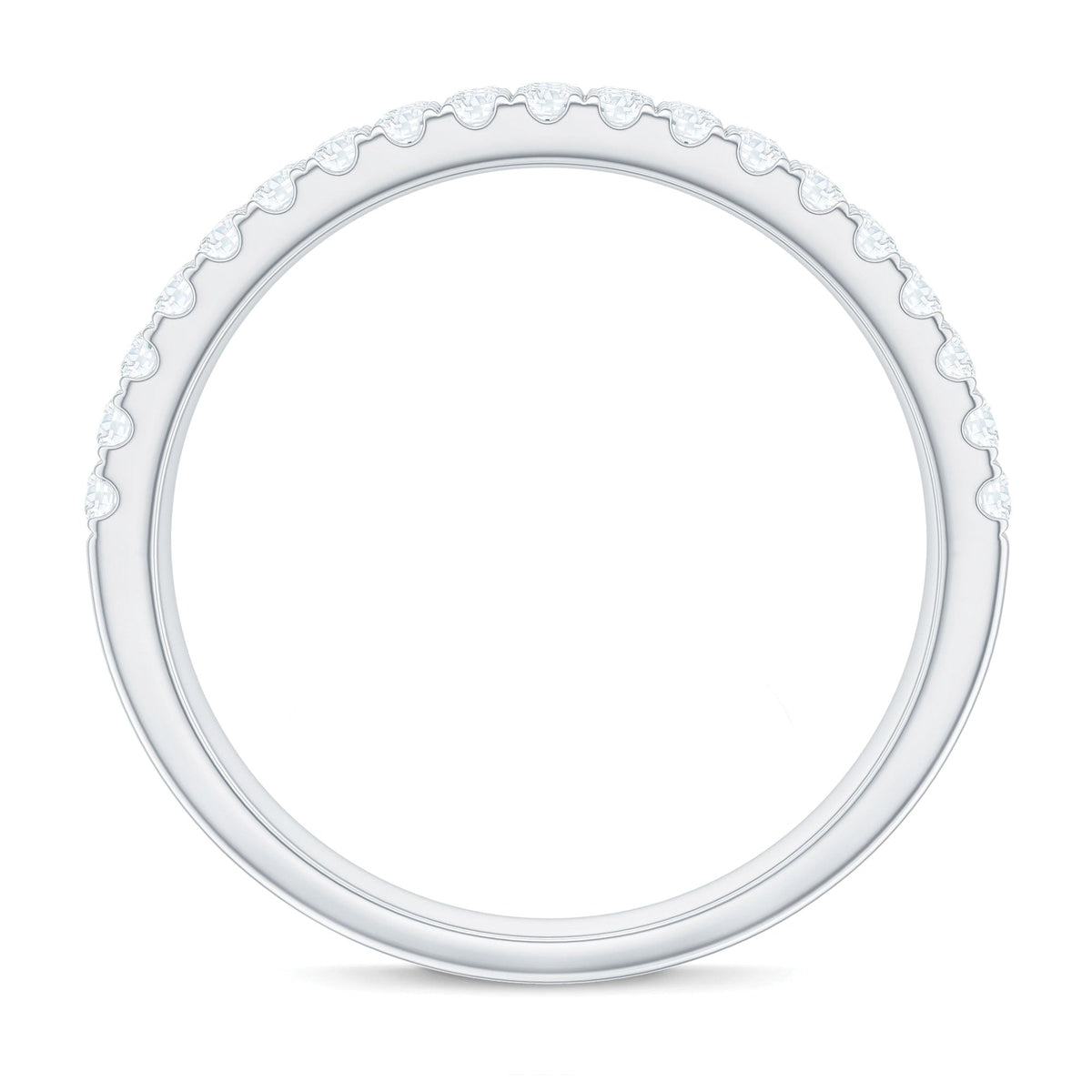 Three Row Moissanite Half Eternity Band Ring