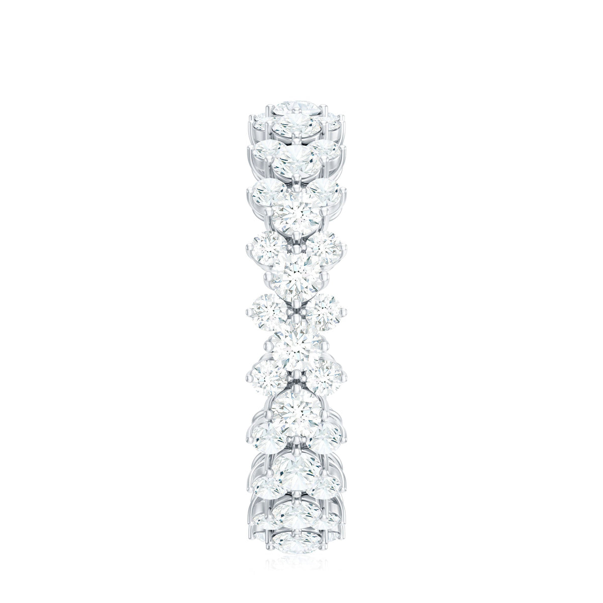 Certified Moissanite Cluster Eternity Ring For Women