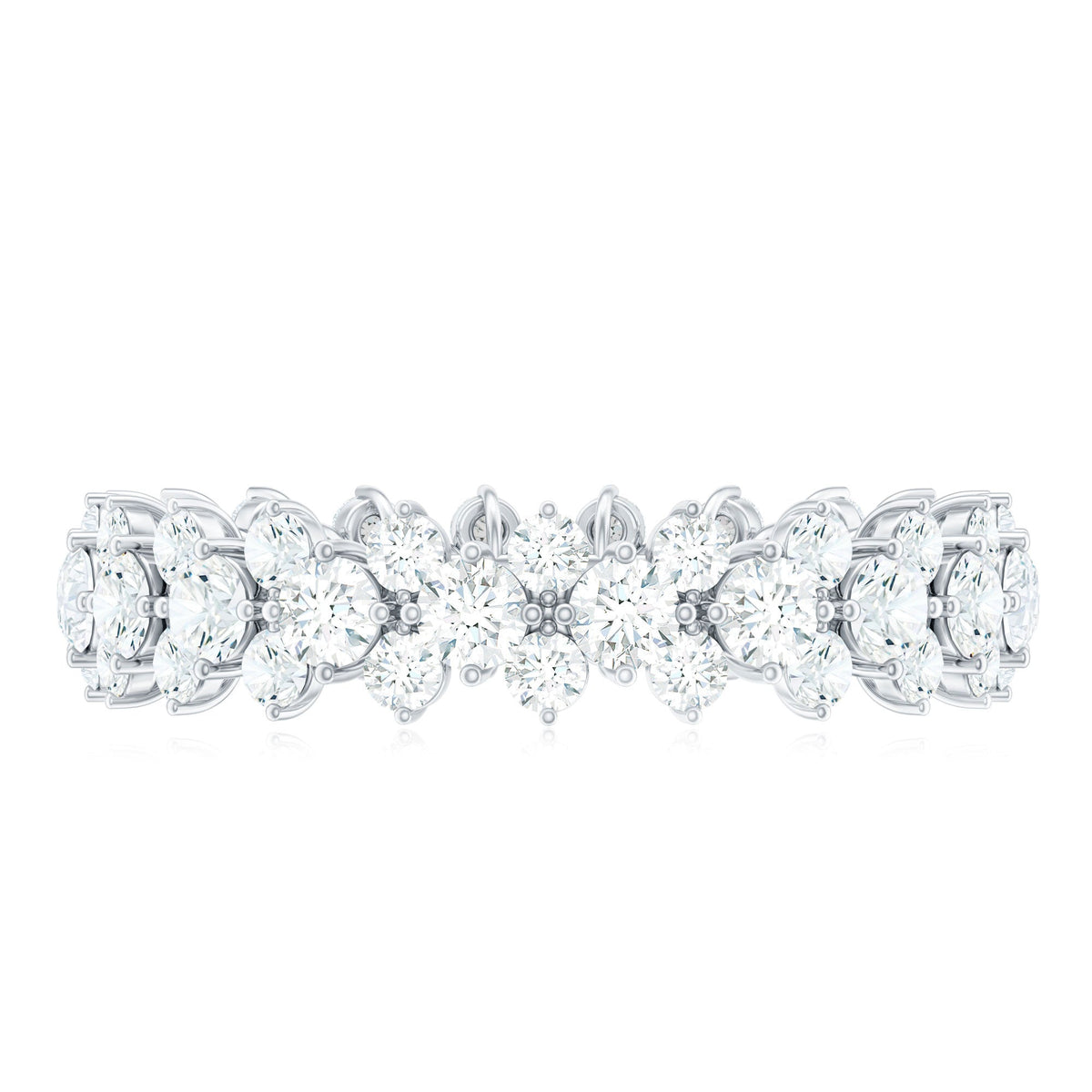 Certified Moissanite Cluster Eternity Ring For Women