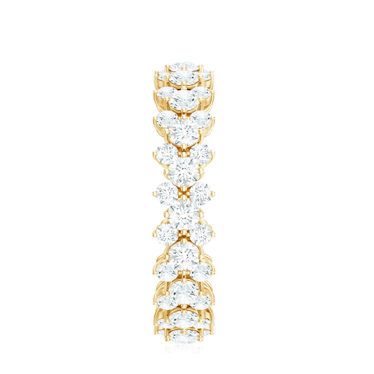 Certified Moissanite Cluster Eternity Ring For Women
