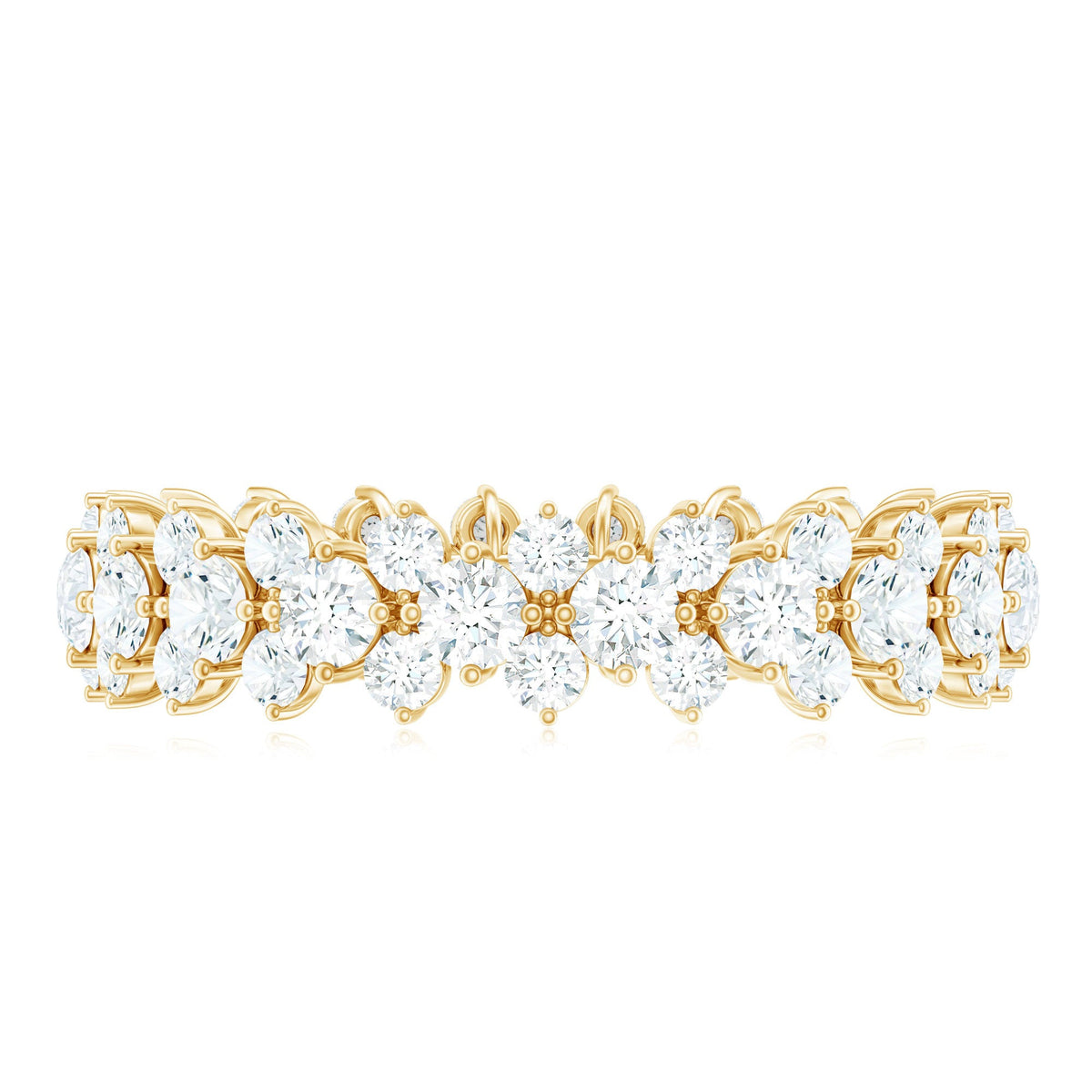 Certified Moissanite Cluster Eternity Ring For Women