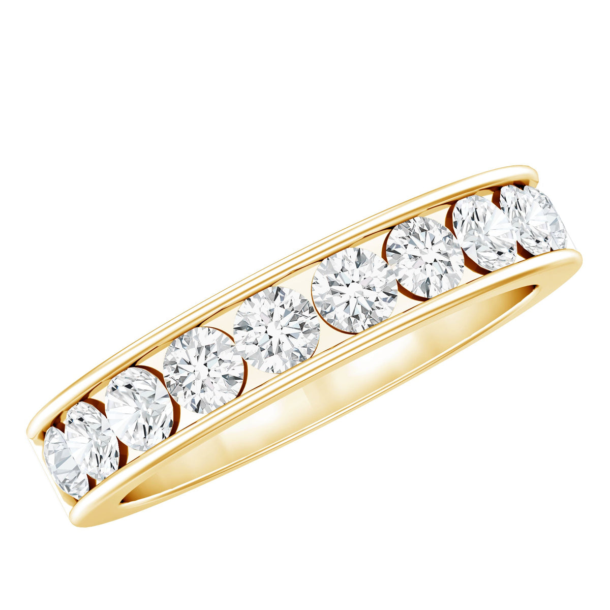 Channel Set Moissanite Half Eternity Band