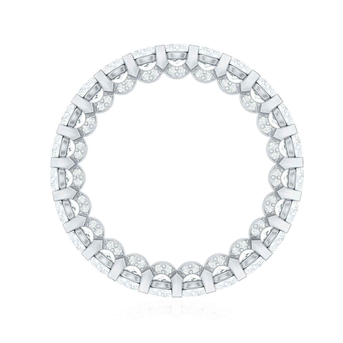 Certified Moissanite Eternity Band Ring in Shared Prong Set