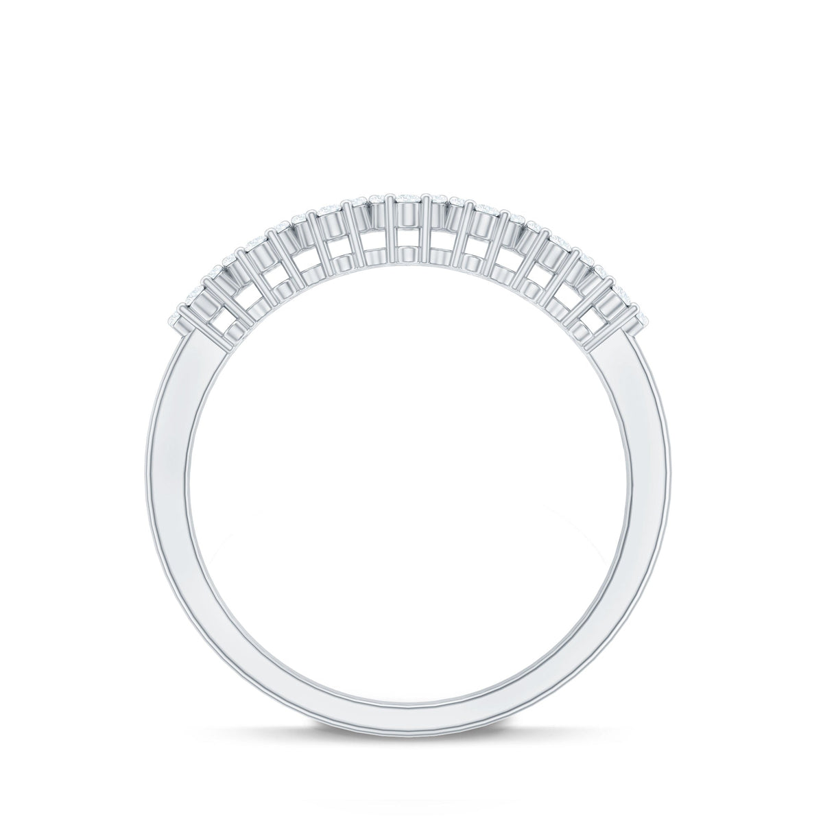Minimalist Moissanite Flower Wedding Band for Women